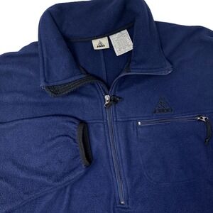 Vintage Nike ACG Mens Large‎ 1/4 Zip Fleece Pullover Navy Blue Logo